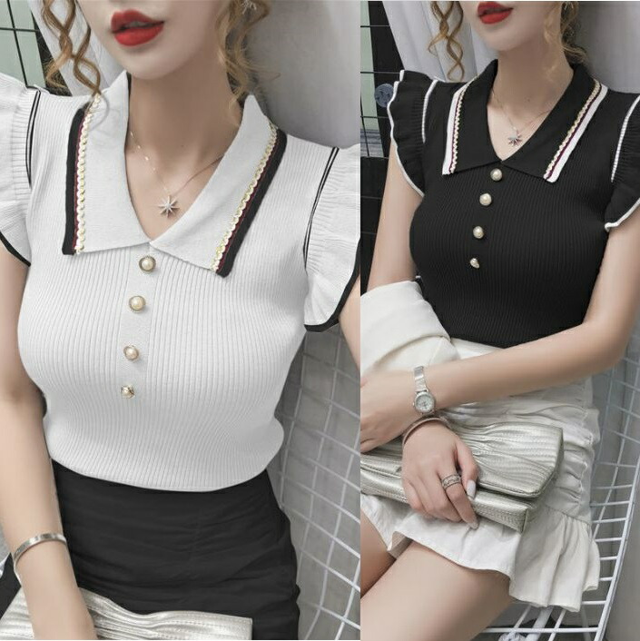 【未使用品】ARCHIVIO ノースリーブ メッシュ フリルポロシャツ 38 womens-14391454-s-new-era-