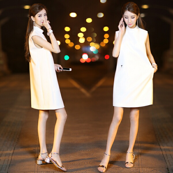 楽天市場】ワンピース ドレス ノースリーブ ミニ ミニ丈