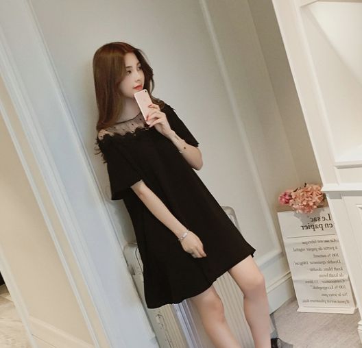 楽天市場 ワンピース パーティードレス 韓国 ドット柄レース シースルー Aライン フレアスカート ウエストリボン 春 夏 半袖 ミニ丈 オルチャン 可愛い 上品 きれいめ 清楚 フェミニン ガーリー お嬢様 デート カジュアル レディース ピンク ブラック ロリ レディースマロン