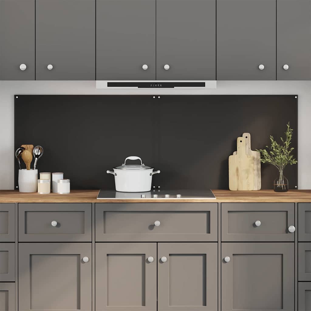 vidaXL キッチンバックスプラッシュ 2 pcs ブラック 90 x 60 cm 強化ガラス|BONATHIA