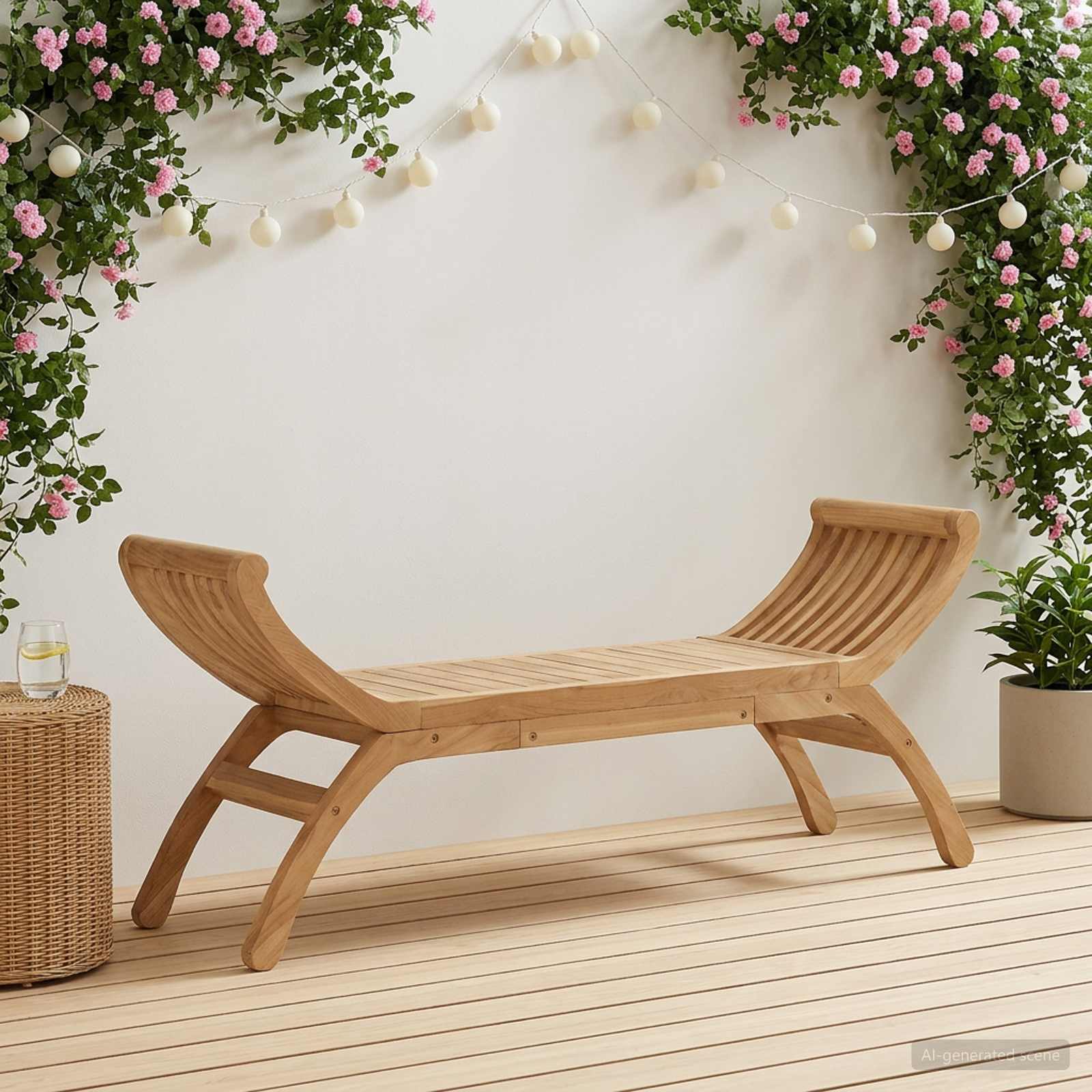vidaXL ガーデンベンチ 2 -Seater 126 cm 無垢のティークウッド ナチュラル｜BONATHIA