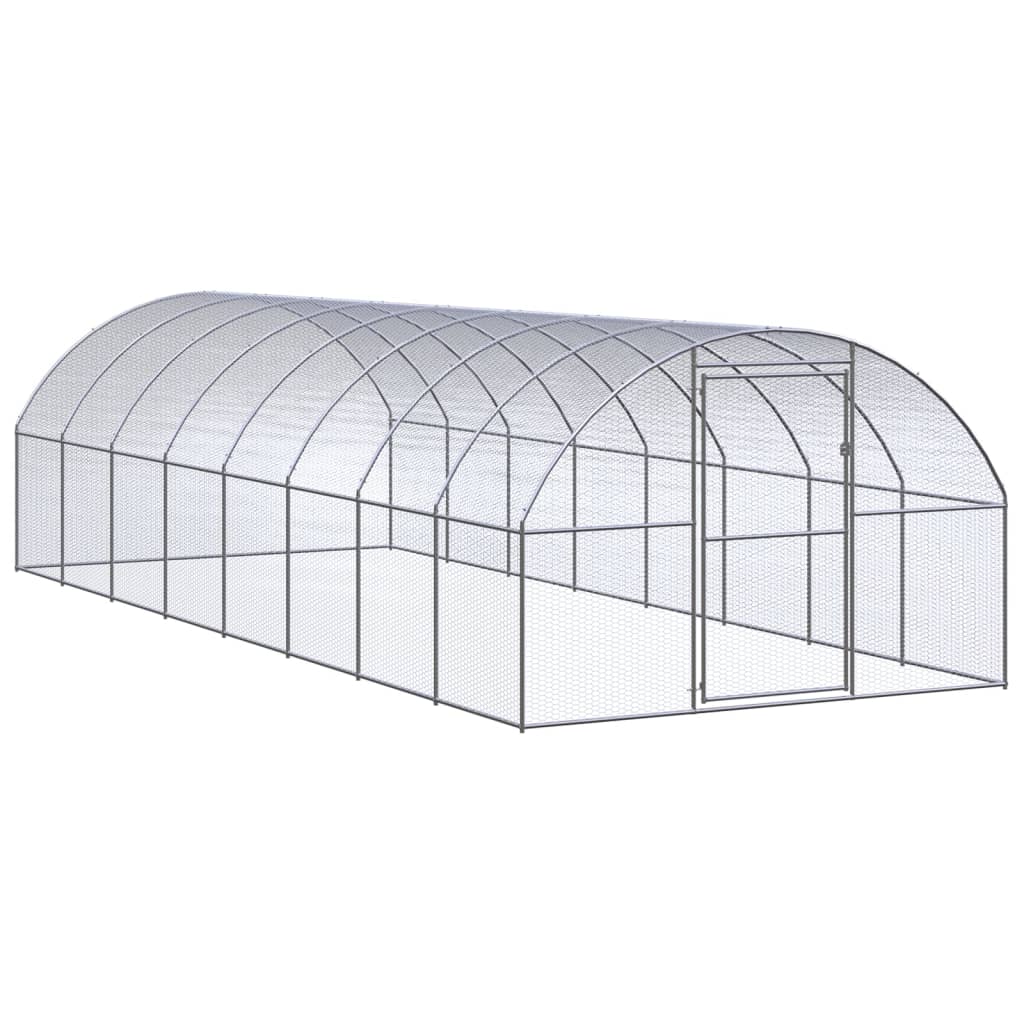 vidaXL 屋外鶏小屋 3x8x2 m 亜鉛メッキ鋼製|BONATHIA