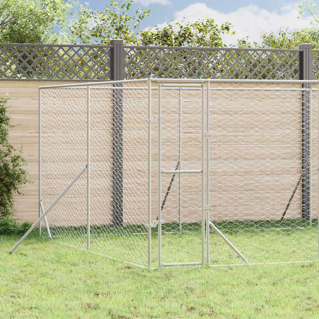 vidaXL 屋外用犬小屋 シルバー 8x4x2m 亜鉛メッキ鋼製｜BONATHIA