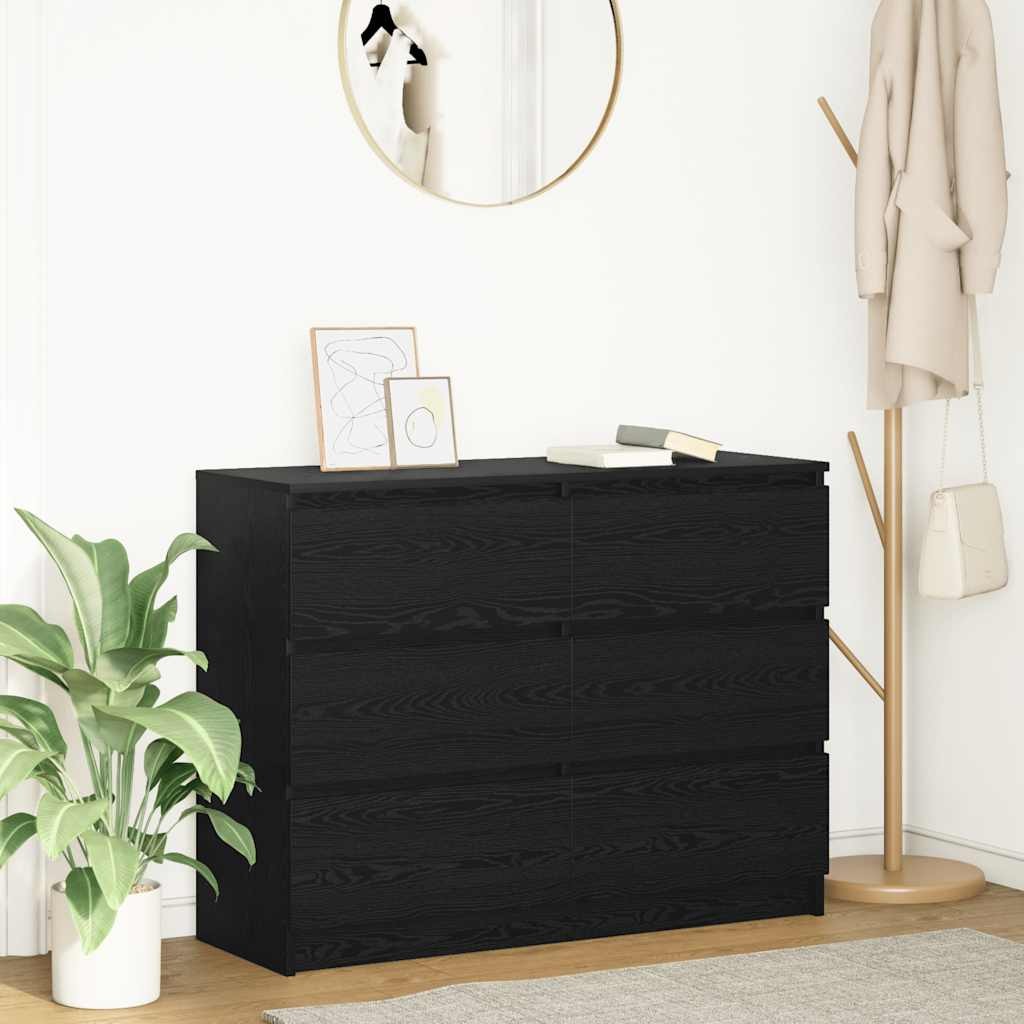 vidaXL サイドボード ブラックオーク 100x35x76 cm エンジニアードウッド｜BONATHIA