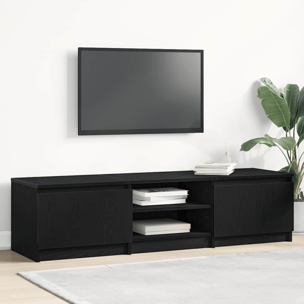 vidaXL TVキャビネット ブラックオーク 140x40x36 cm エンジニアードウッド｜BONATHIA