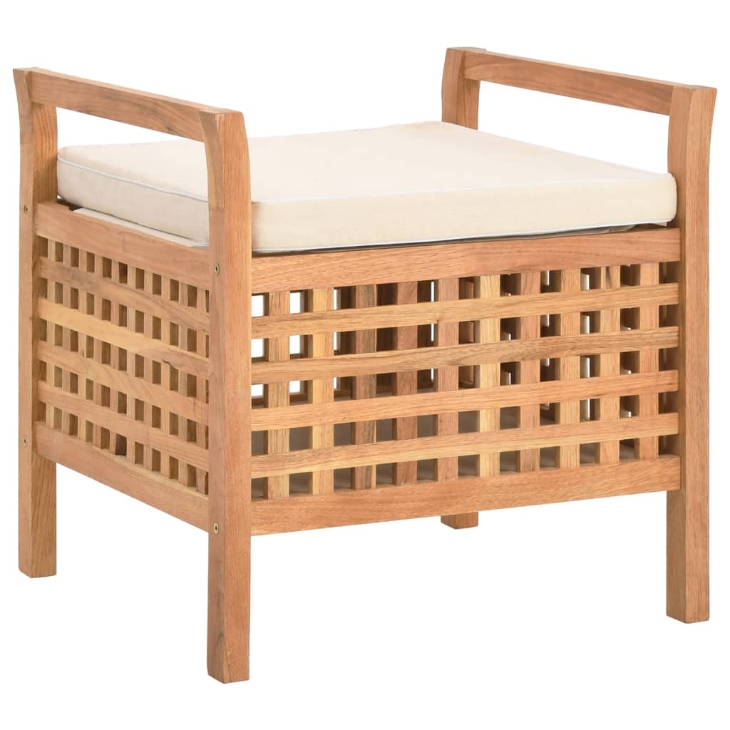 vidaXL 収納ベンチ 49x48x49cm ウォールナット無垢材|BONATHIA