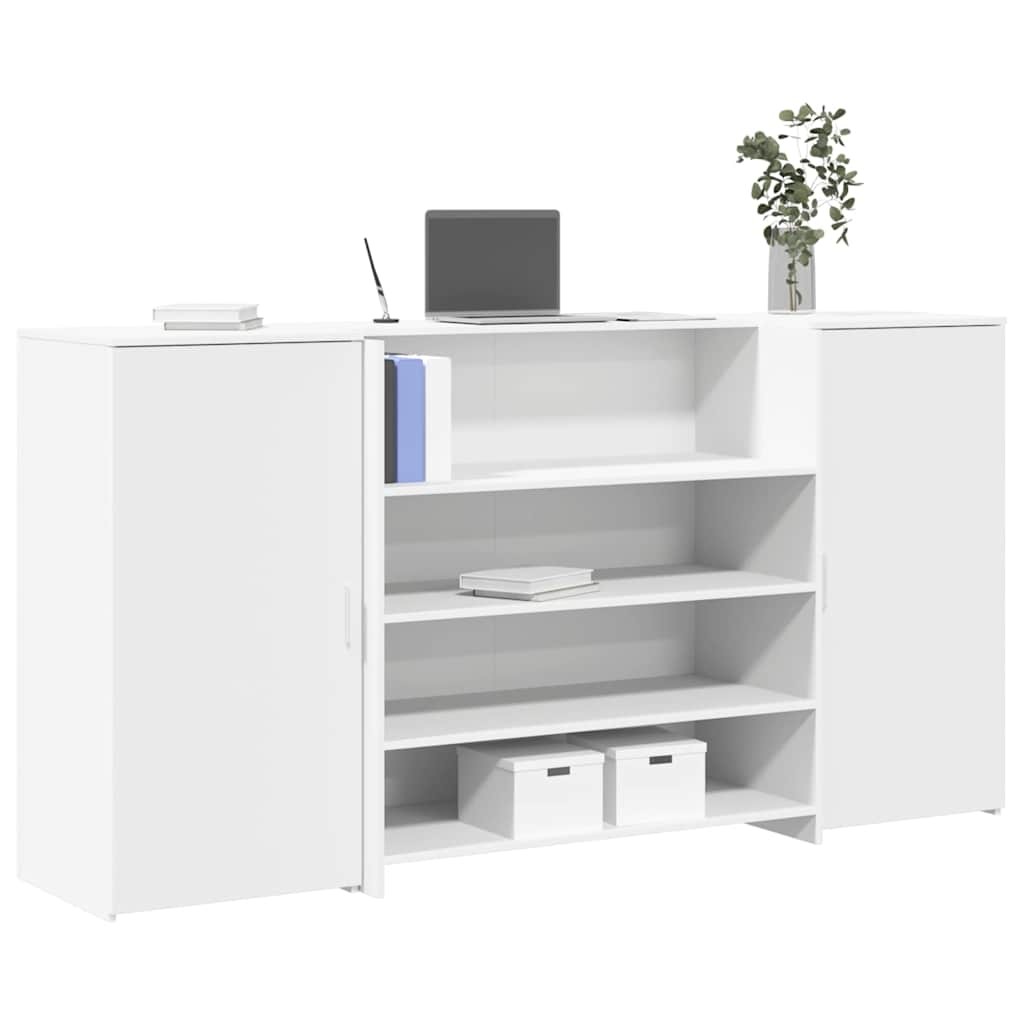 vidaXL 受付デスク ホワイト 200x50x103.5 cm エンジニアードウッド｜BONATHIA