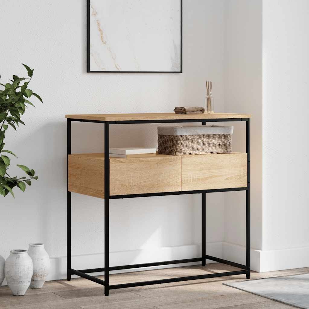 vidaXL コンソールテーブル ソノマオーク 75x40x75 cm エンジニアードウッド｜BONATHIA