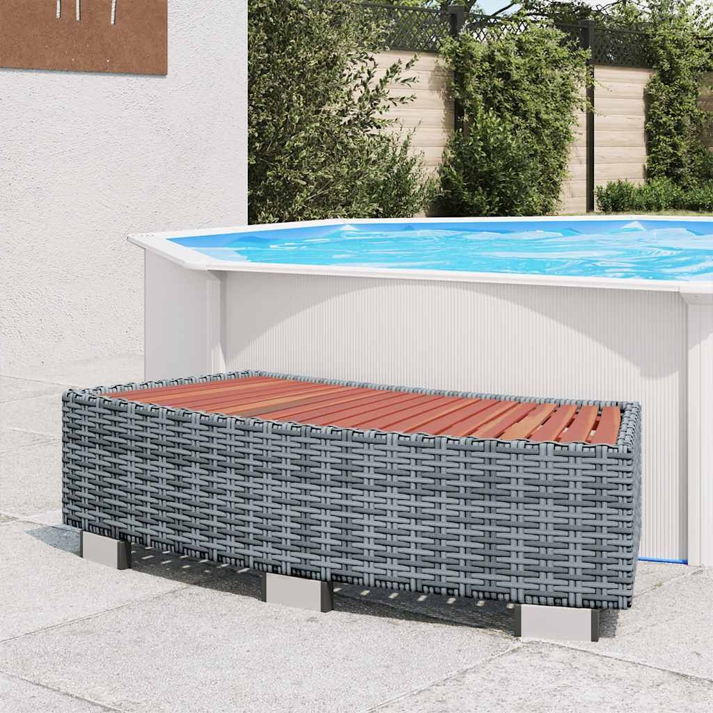 vidaXL スパ 踏み台 ポリラタン 92x45x25cm グレー｜BONATHIA 7,906円