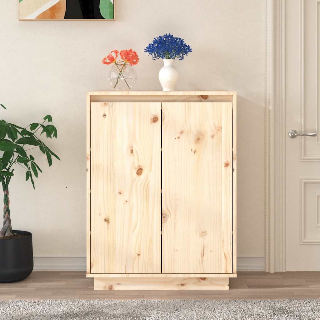 vidaXL シューズキャビネット 60x35x80 cm 無垢のパイン材｜BONATHIA