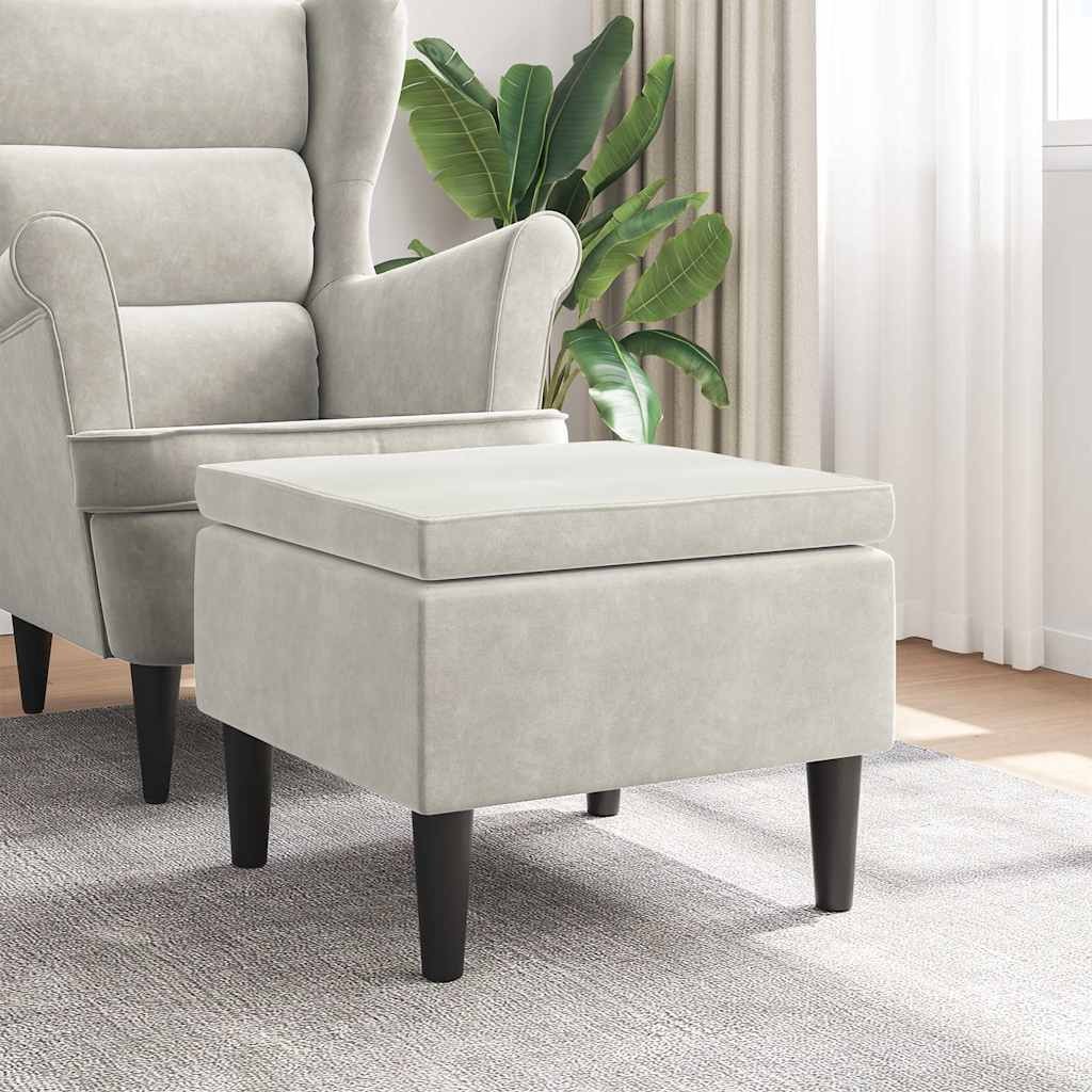 vidaXL スツール 木製脚 クリームベルベット｜BONATHIA 7,547円