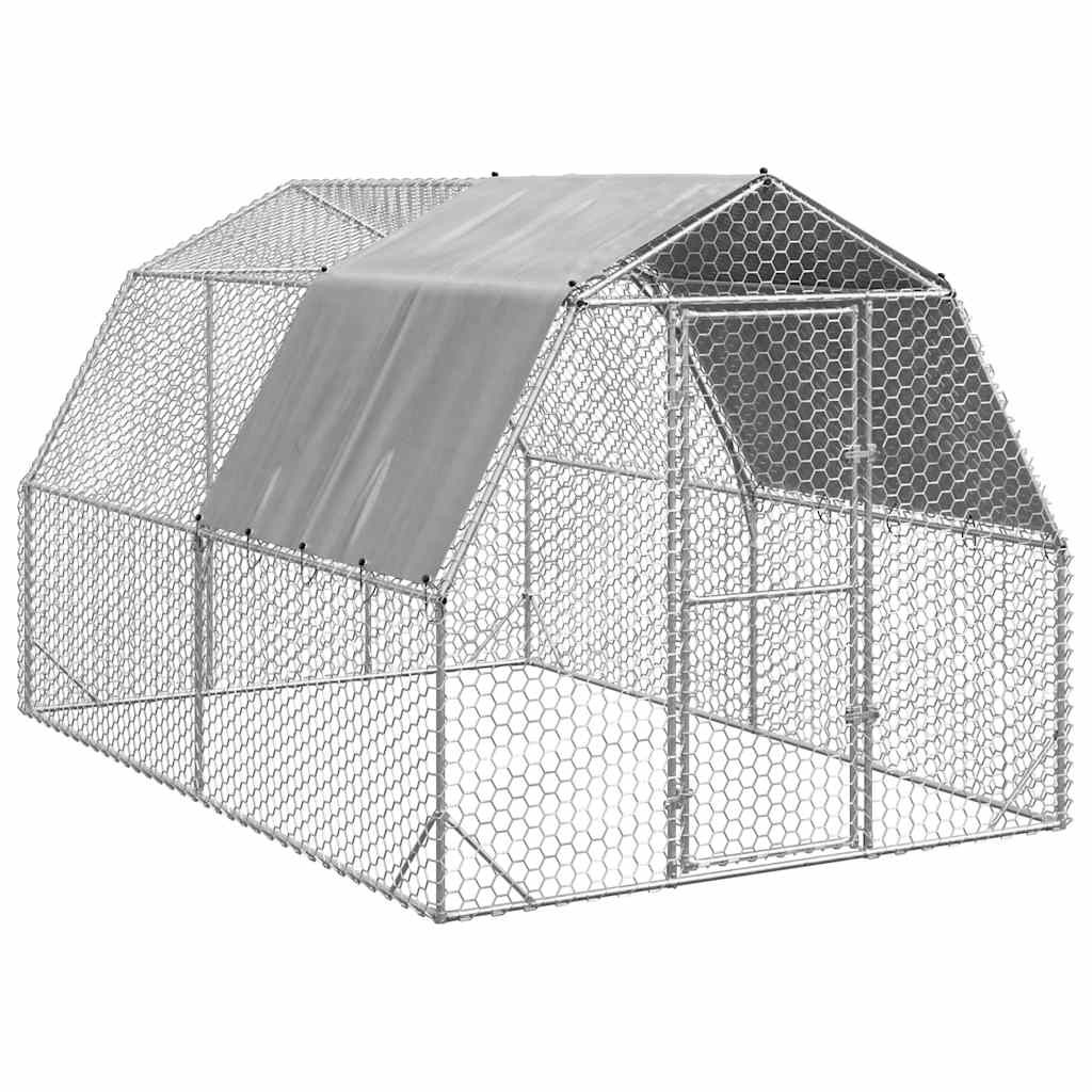 vidaXL 屋根付きチキンラン 2.5x4x2.25 m 亜鉛メッキ鋼|BONATHIA