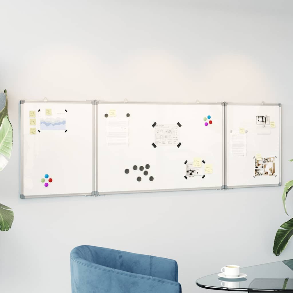 vidaXL マグネット式ホワイトボード 折りたたみ式 160x60x1.7cm アルミニウム製｜BONATHIA