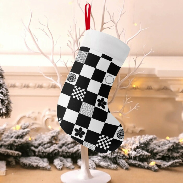 Bonathia クリスマスソックス 靴下 サンタ プレゼント クリスマスツリー 飾り オーナメント クリスマスプレゼント お菓子入れ 装飾 店舗 Christmas ギフト 冴木みやこ 和の地紋文様柄 着後レビューで 送料無料