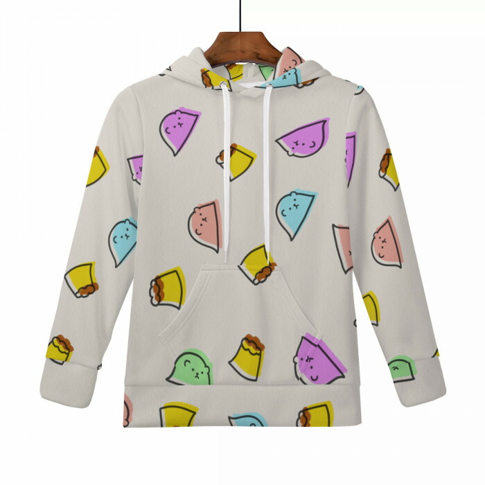 ファッション 送料無料 Bonathia キッズパーカー 男の子 女の子 おしゃれ 大きめ オーバーサイズ プルオーバー ポケット付き 丸洗いok 6サイズ グミベア カラフルグミベア Sauce Ng