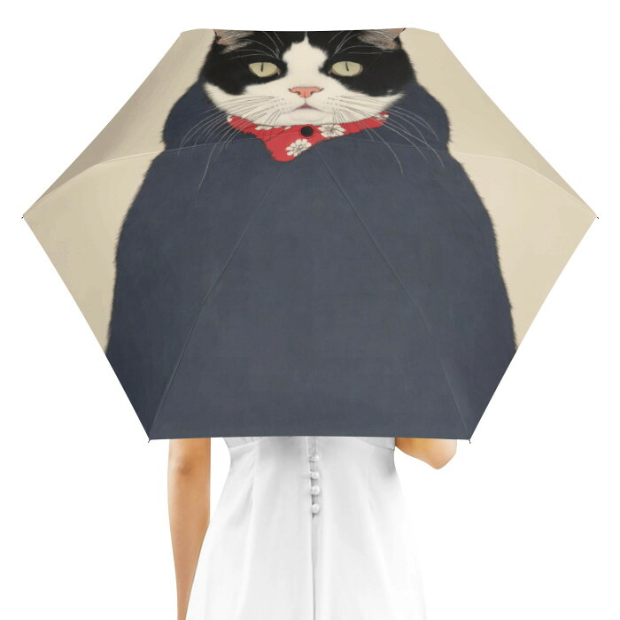 お得なクーポン 送料無料 猫乃浮世絵 弐 折り畳み傘 外面デザイン ユニセックス アクセサリー 動物 アート かわいい 猫 和風 かっこいい 和柄 浮世絵 生き物
