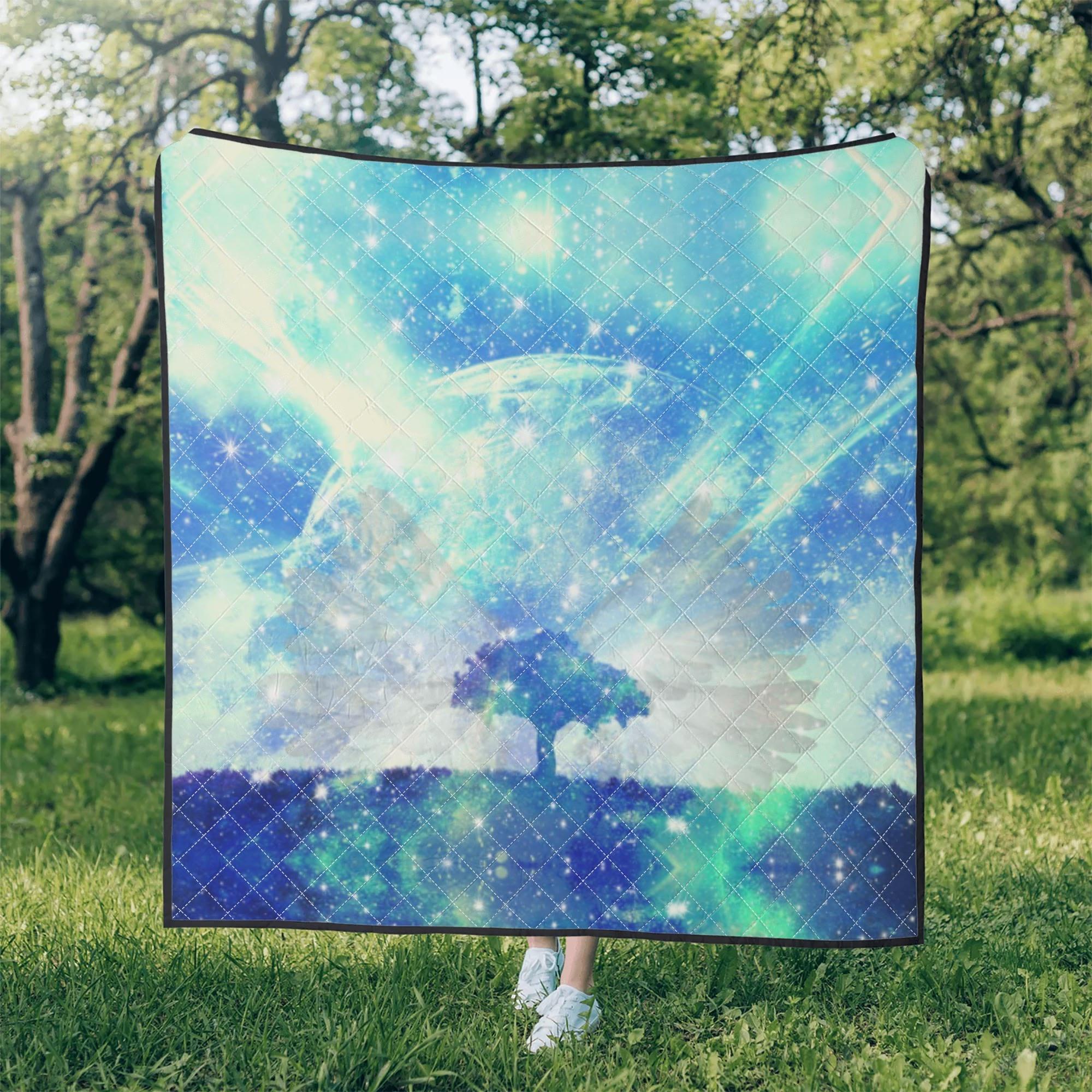 お得なクーポン 送料無料 風ナル宙ノ樹 夏布団 ユニセックス ホームデコレーション アート 青 翼 植物 空 月 綺麗 星 宇宙 かっこいい ユニーク 個性的 スタイリッシュ お洒落