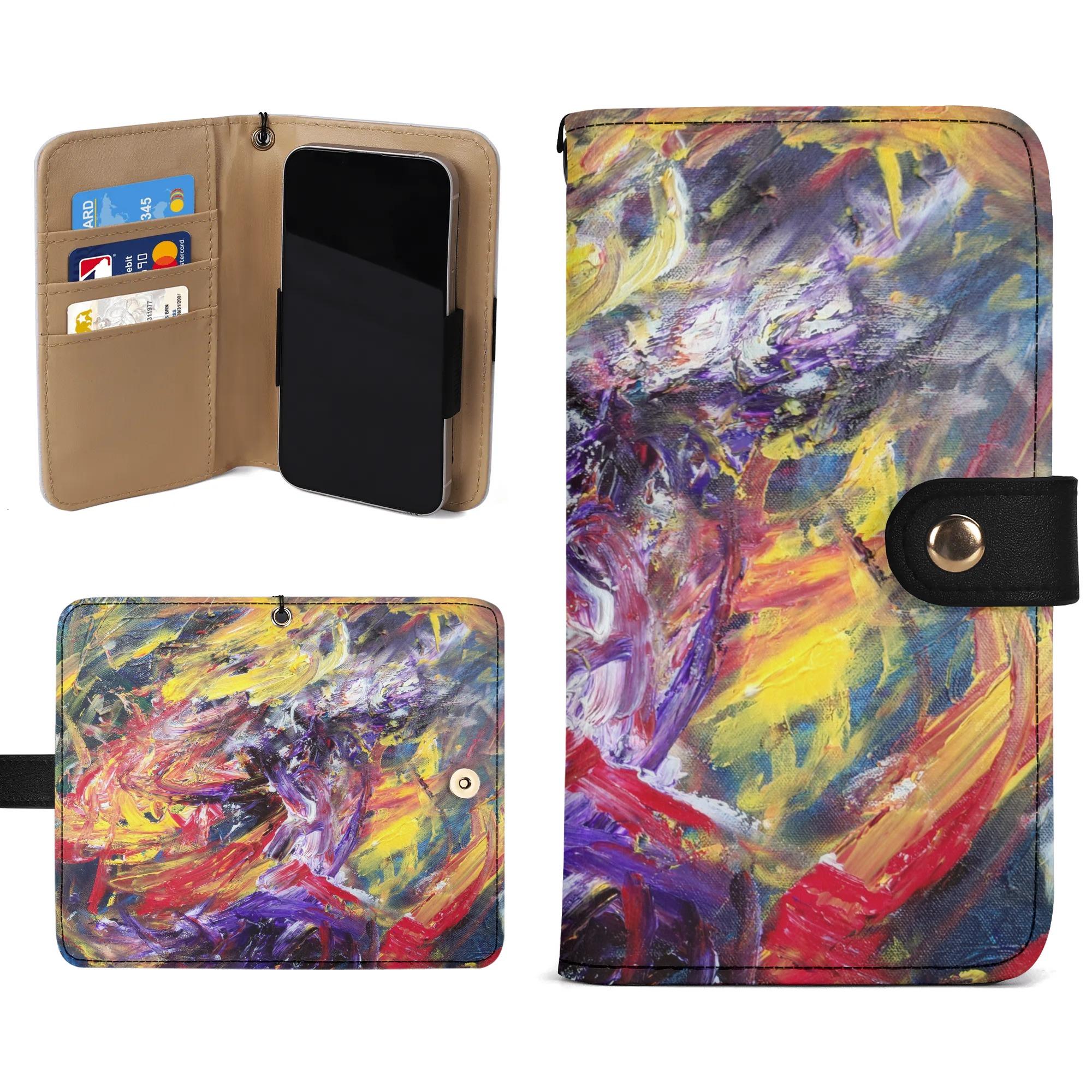 お得なクーポン 送料無料 時空の歪み Takenao Wada ART 手帳型スマホケース ブラウン ユニセックス アクセサリー アート 抽象画 現代アート サイケ 個性派