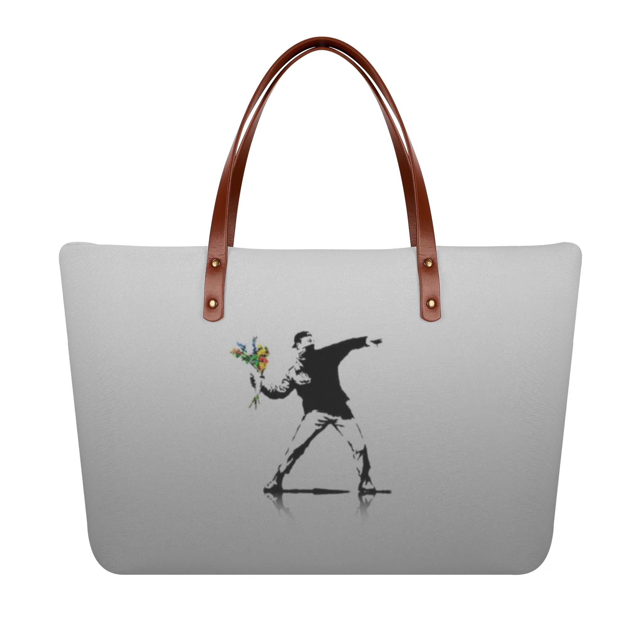 楽天市場】バンクシー BANKSY 花束を投げる男 キャンバス トートバッグ