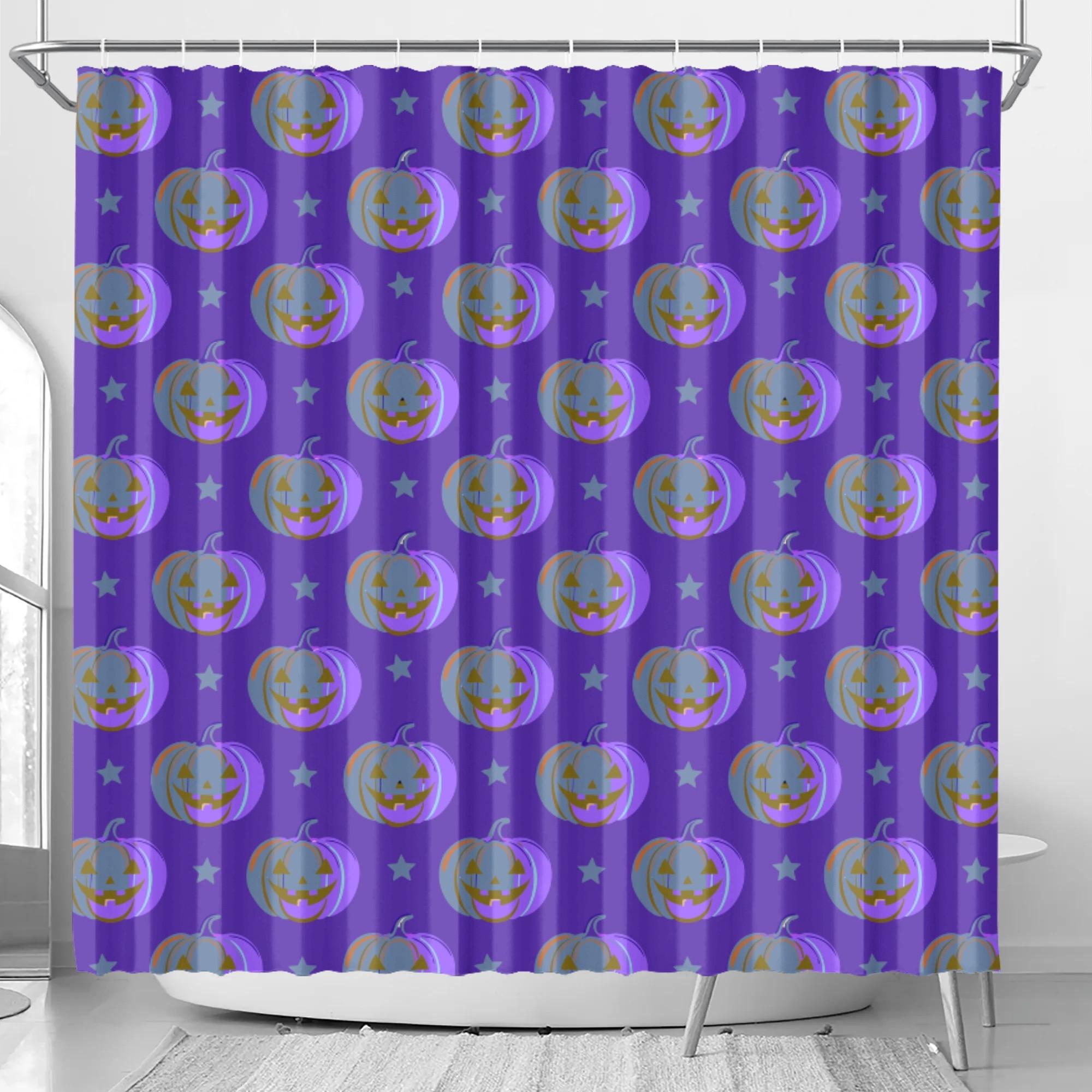 お得なクーポン 送料無料 Halloween パープル シャワーカーテン ユニセックス ホームデコレーション 全て パープル ハロウィン 秋 10月 松浦はれ ★★★