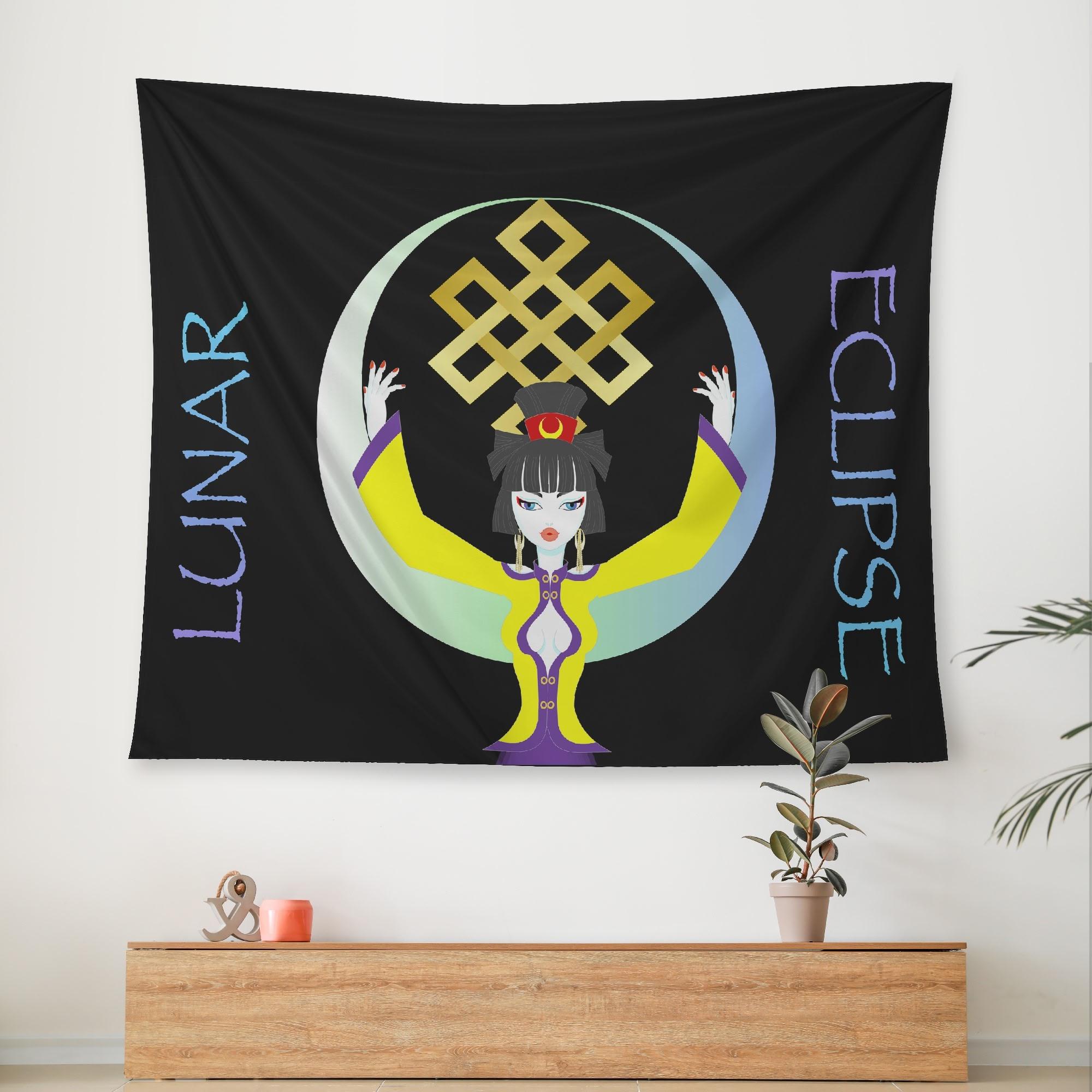 お得なクーポン 送料無料 LUNAR ECLIPSE タペストリー ユニセックス ホームデコレーション キャラクター 月蝕 シノワズリ 女性 ricca_iwasa
