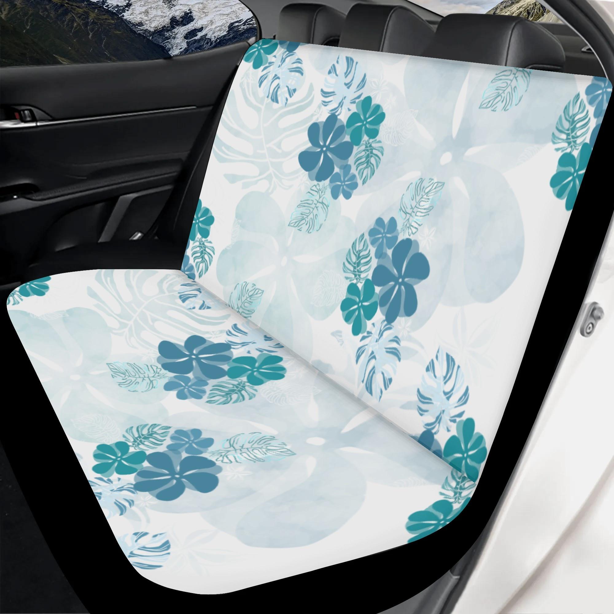 Dreaweet フローラルパイナップルカーシートカバー 女性用 トロピカルプルメリアフラワー 自動車フロントシートプロテクター 車 セダン トラック用