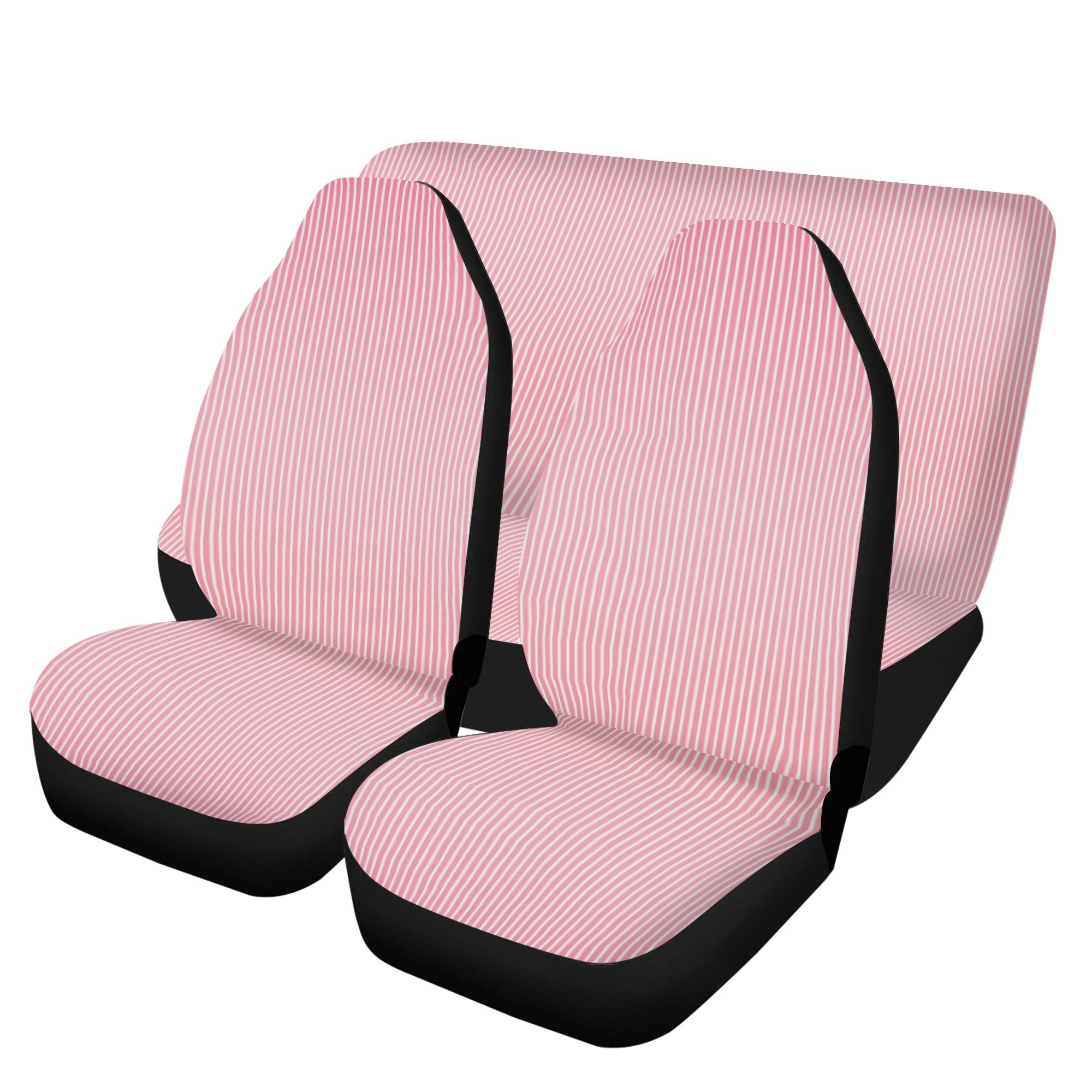 お得なクーポン 送料無料 ピンク??ピンク カーシートカバーセット ユニセックス ホームデコレーション 全て レディース ピンク 極細ストライプ 清楚 可愛い cut｜BONATHIA