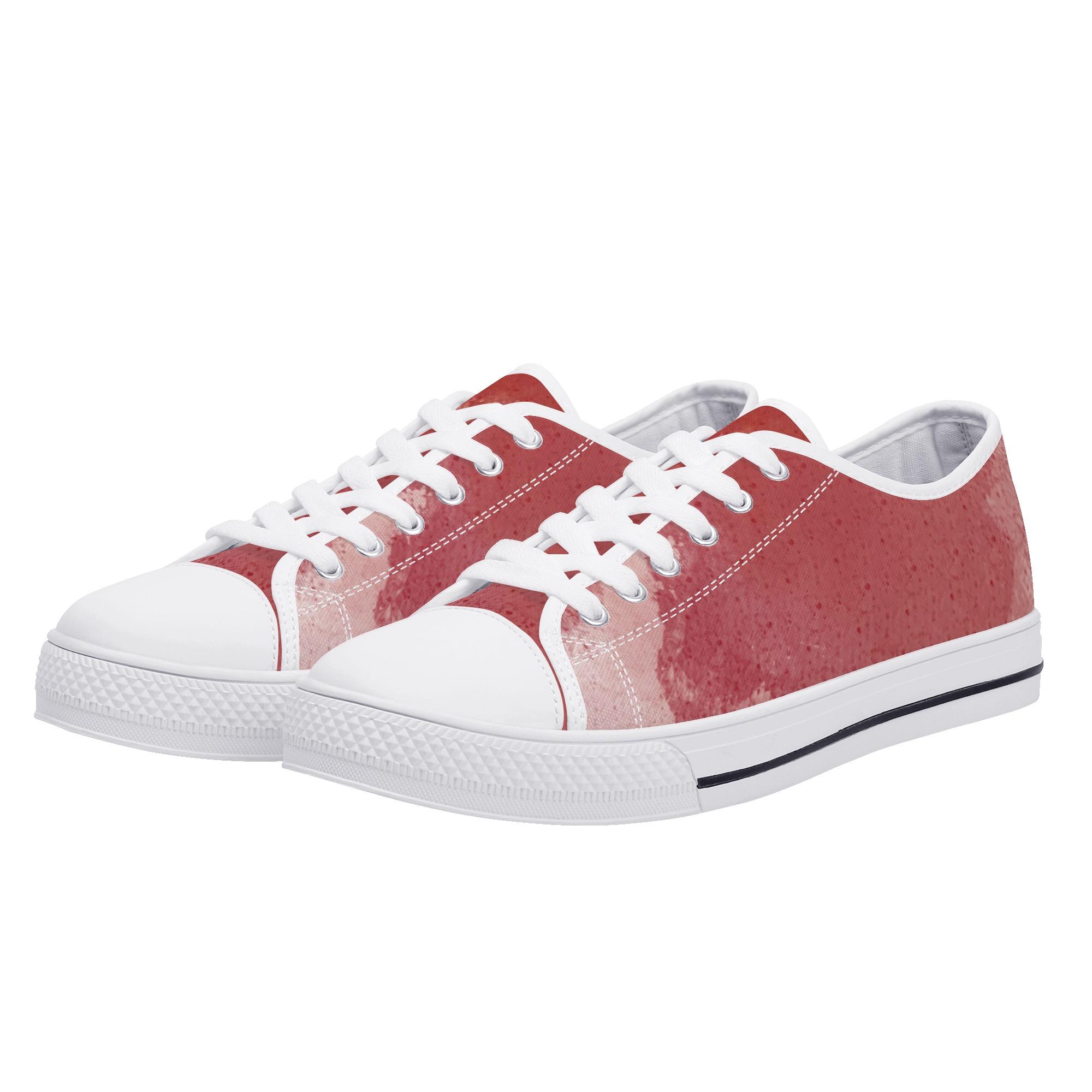 お得なクーポン 送料無料 くすみRED メンズローカットシューズ ユニセックス シューズ 全て 抽象画 アート くすみ レッド cut ★★★