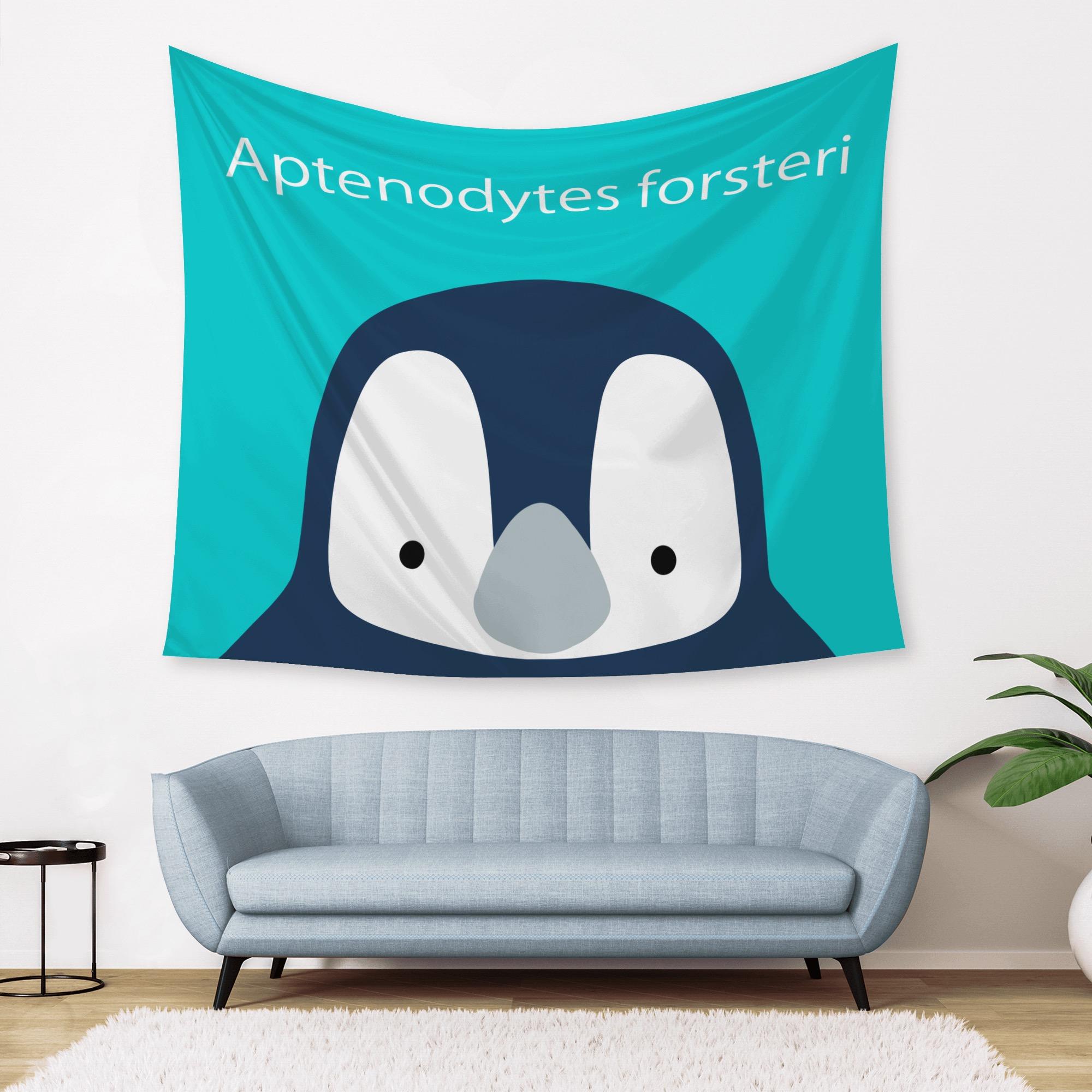 お得なクーポン 送料無料 皇帝ペンギンちゃんといつも一緒? タペストリー ユニセックス ホームデコレーション 動物 ブルー 生き物 冬 皇帝ペンギン ペンギン ゆるい|BONATHIA