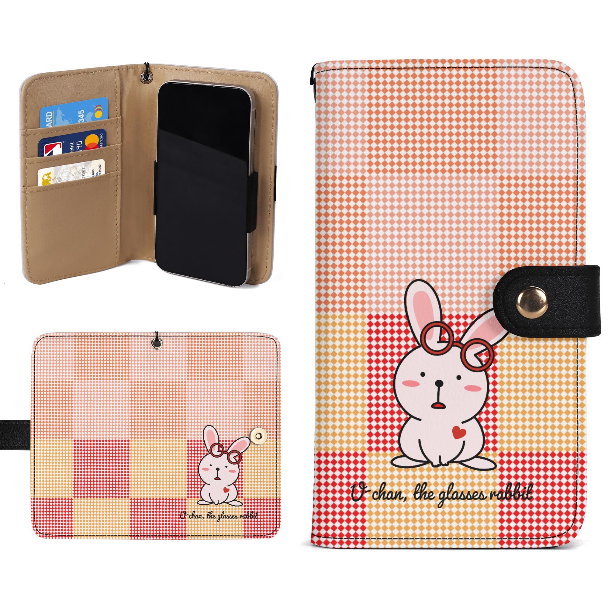 お得なクーポン 送料無料 メガネのうーちゃん ピンク オレンジ 手帳型スマホケース ブラウン ユニセックス アクセサリー 動物 手帳型 スマホケース キッズ