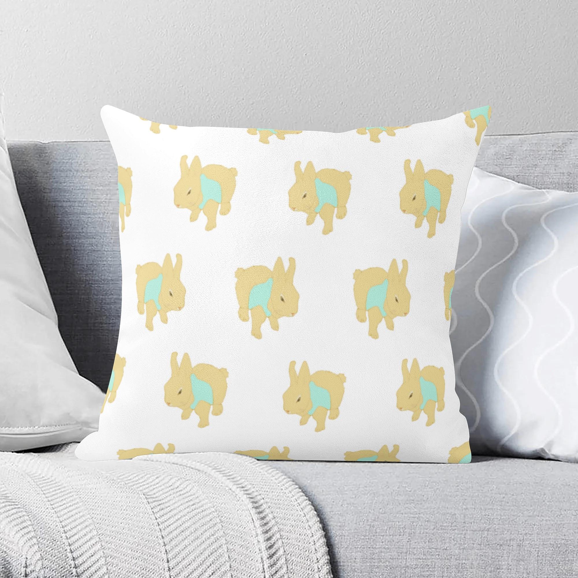 楽天市場】うさぎ クッションカバー 45x45cm かわいい ふわふわ しっぽ