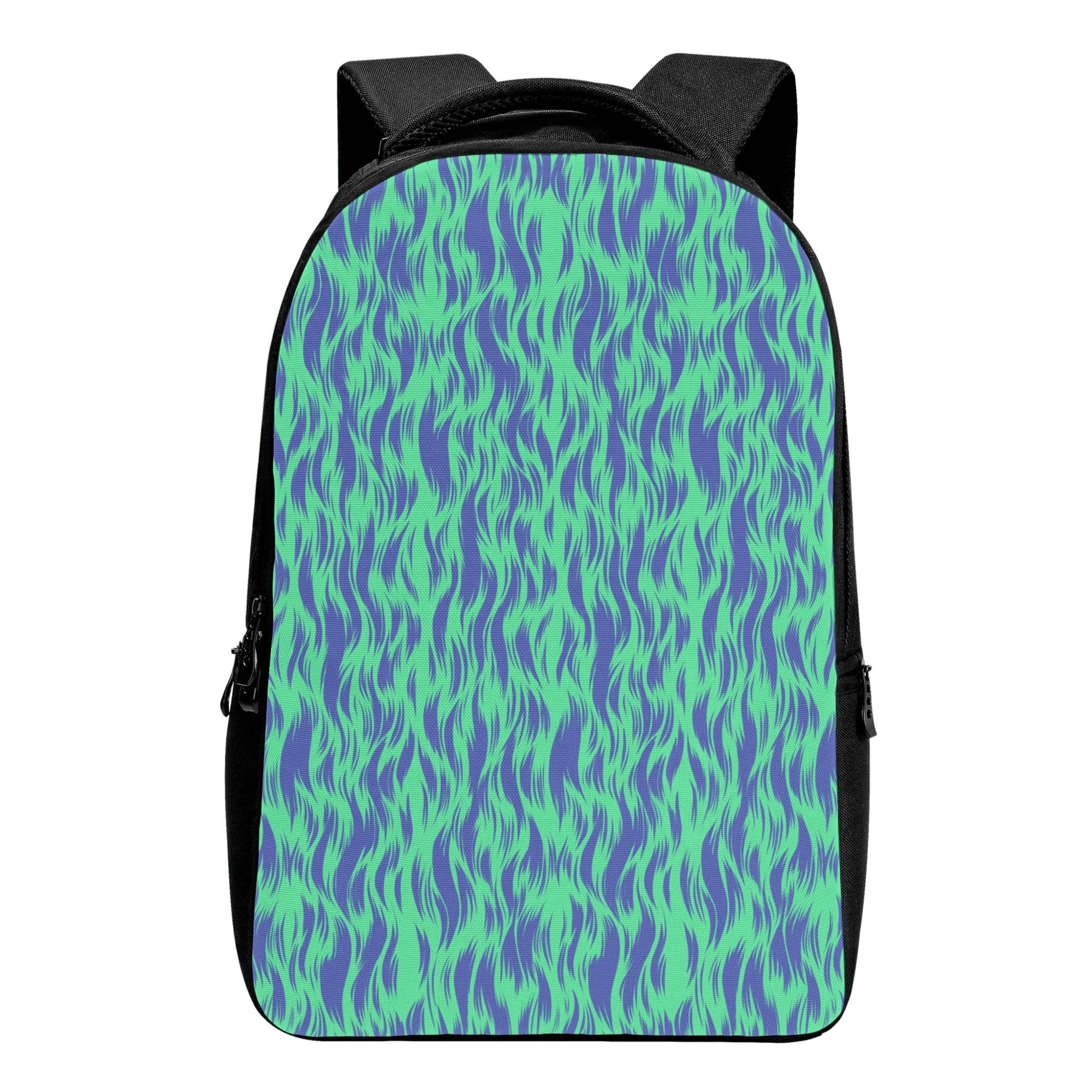 お得なクーポン 送料無料 Wavy pattern【5】 バックパック ユニセックス バッグ アート グリーン ブルー 青 緑 紋様 波紋 水面 波 うねり charamaru