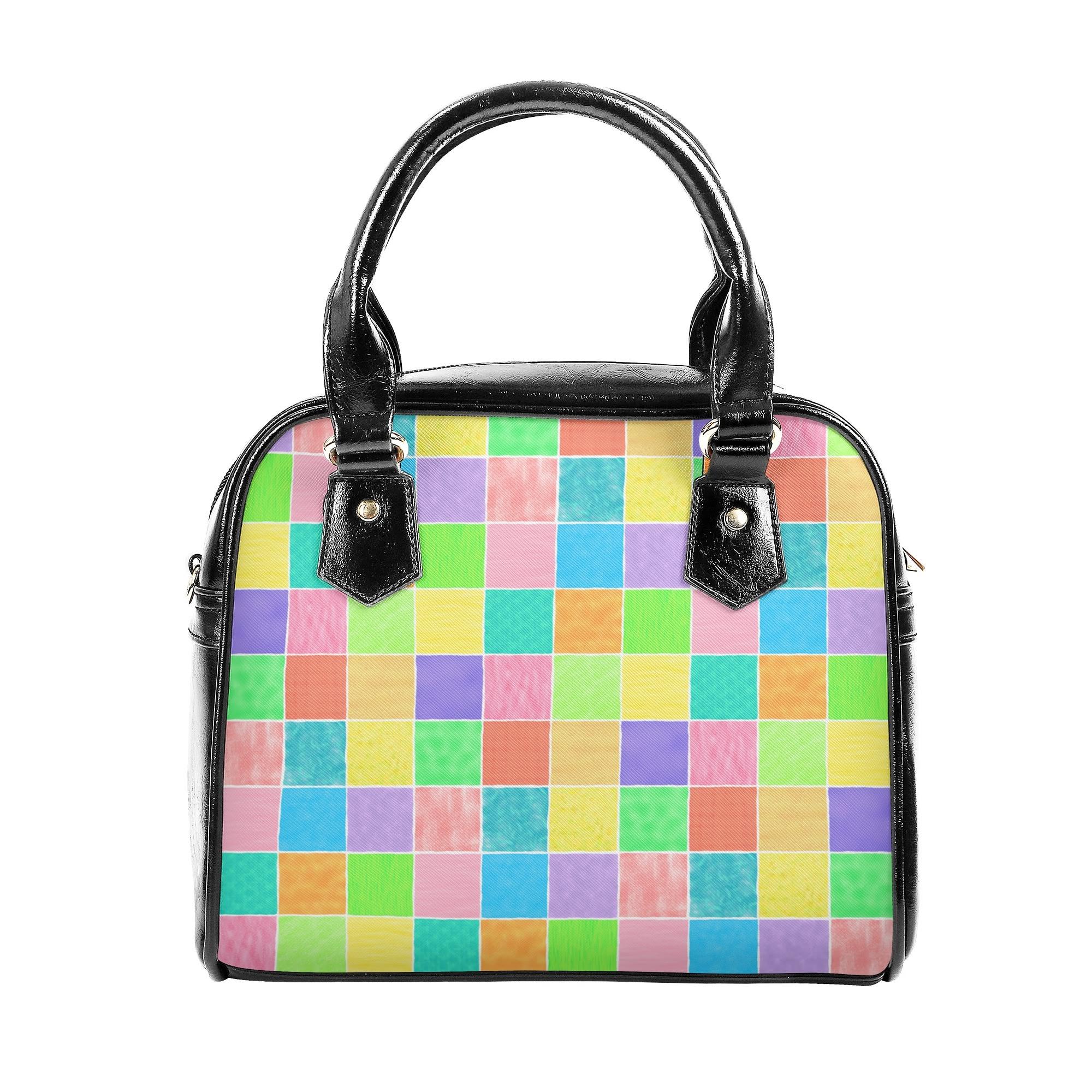 お得なクーポン 送料無料 Colorful Tile【１】 2WAYショルダーバッグ レディース バッグ アート カラフル ポップ モザイク マルチカラー タイル charamaru ★★★