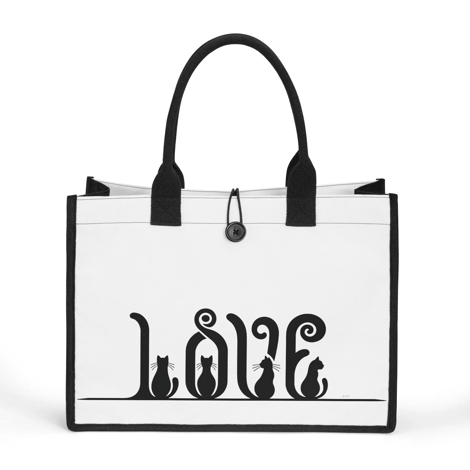 お得なクーポン 送料無料 LOVEだニャ(キャンバストートバッグ) キャンバストートバッグ ユニセックス バッグ 動物 猫 シンプル LOVE lbl ★★★