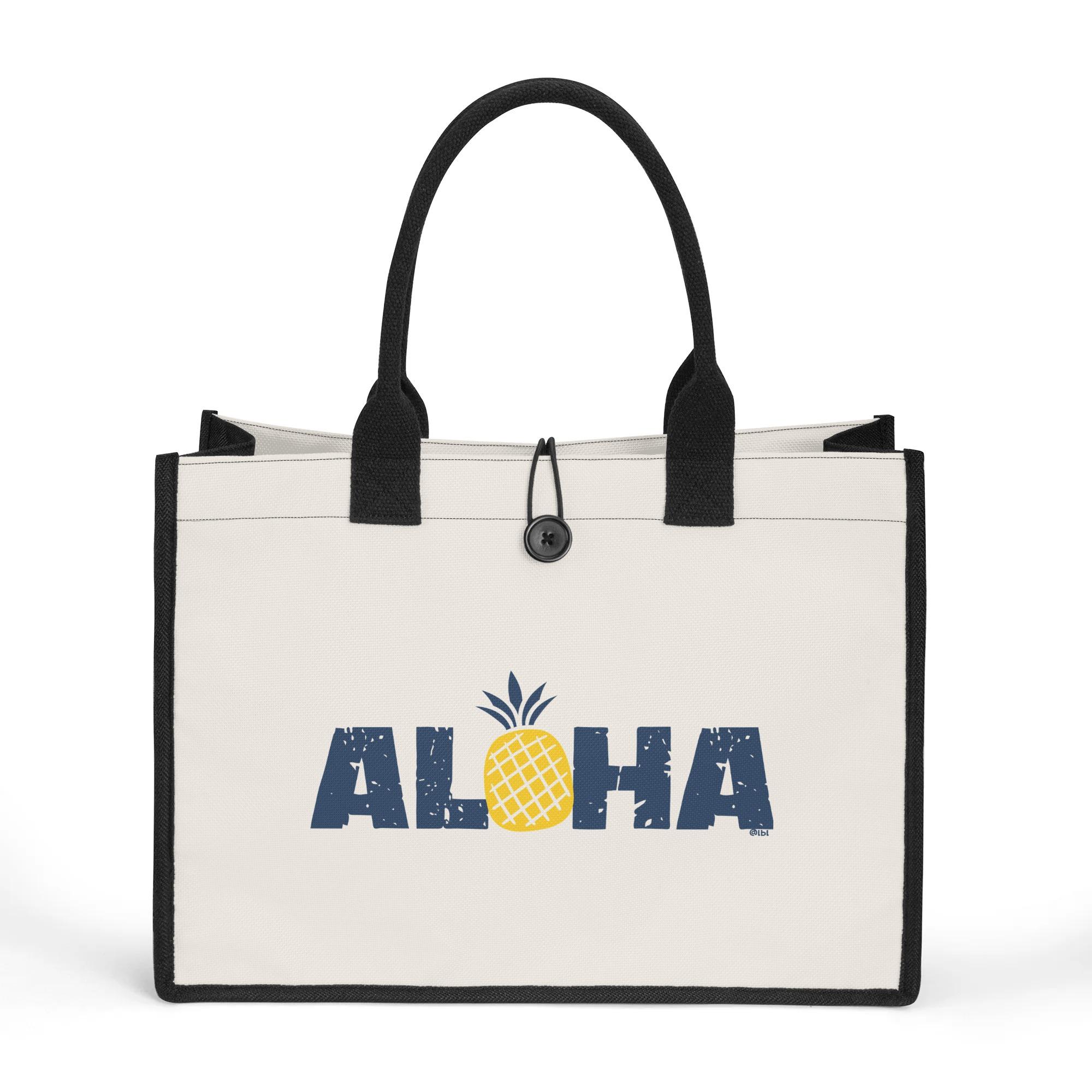 お得なクーポン 送料無料 ALOHA Pineapple(キャンバストートバッグ) キャンバストートバッグ ユニセックス バッグ 全て #ALOHA #アロハ #パイナップル #サマーデザイン #南国 #リゾート