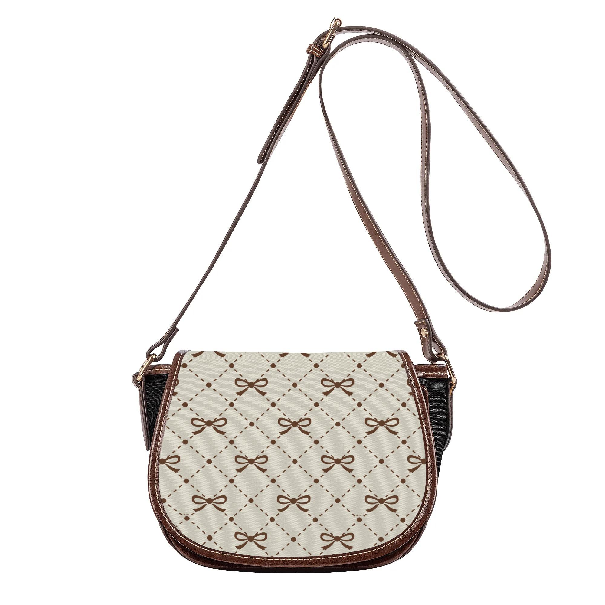 お得なクーポン 送料無料 RIBBON【BROWN】(サドルバッグ) サドルバッグ レディース バッグ 全て #リボン #ribbon #総柄 #大人かわいい #ガーリー lbl ★★★