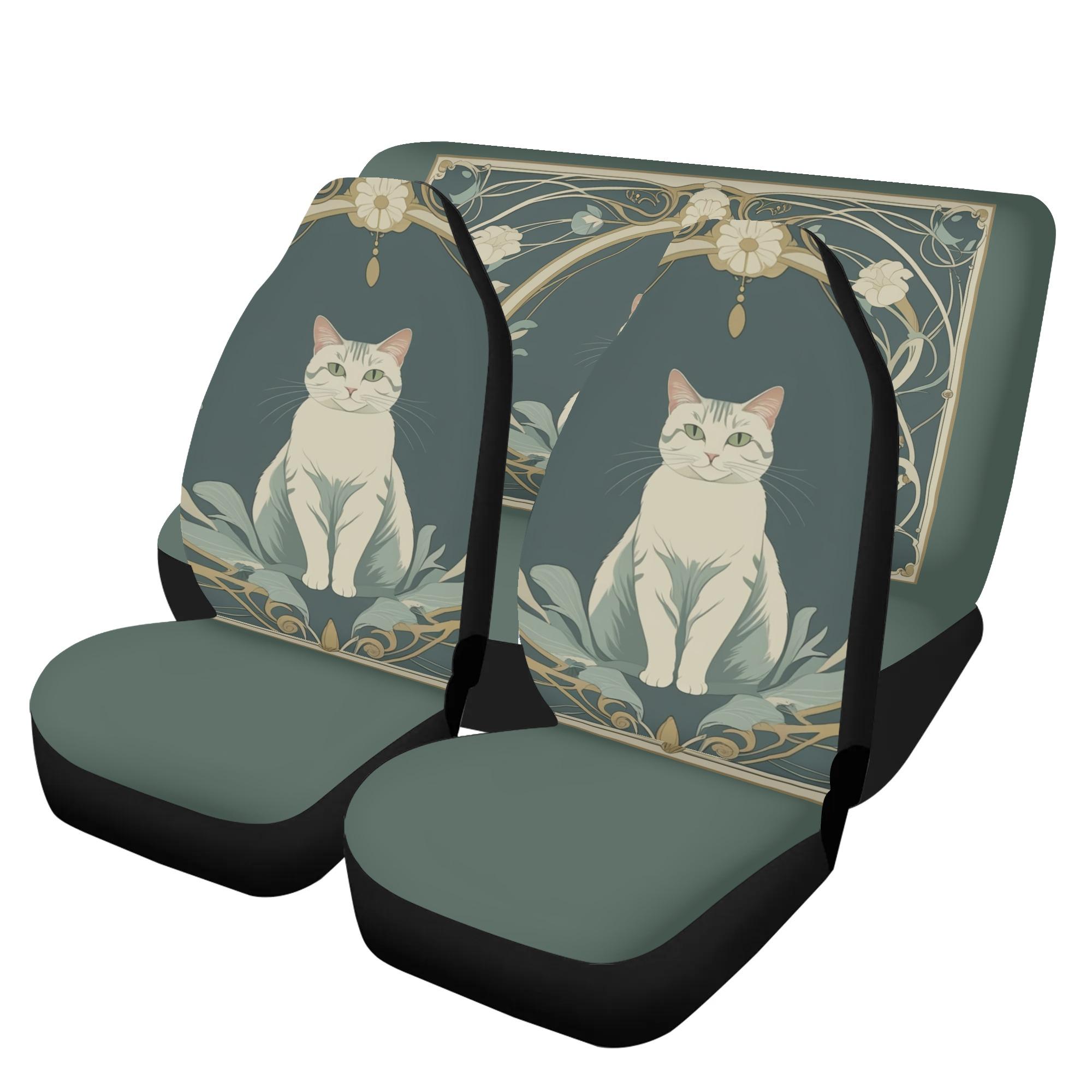 お得なクーポン 送料無料 花のフレームのセレニティ(カーシートカバーセット) カーシートカバーセット ユニセックス ホームデコレーション 動物 猫 ギフト 贈り物 普段使い leojiro24 ★★★｜BONATHIA 7,377円