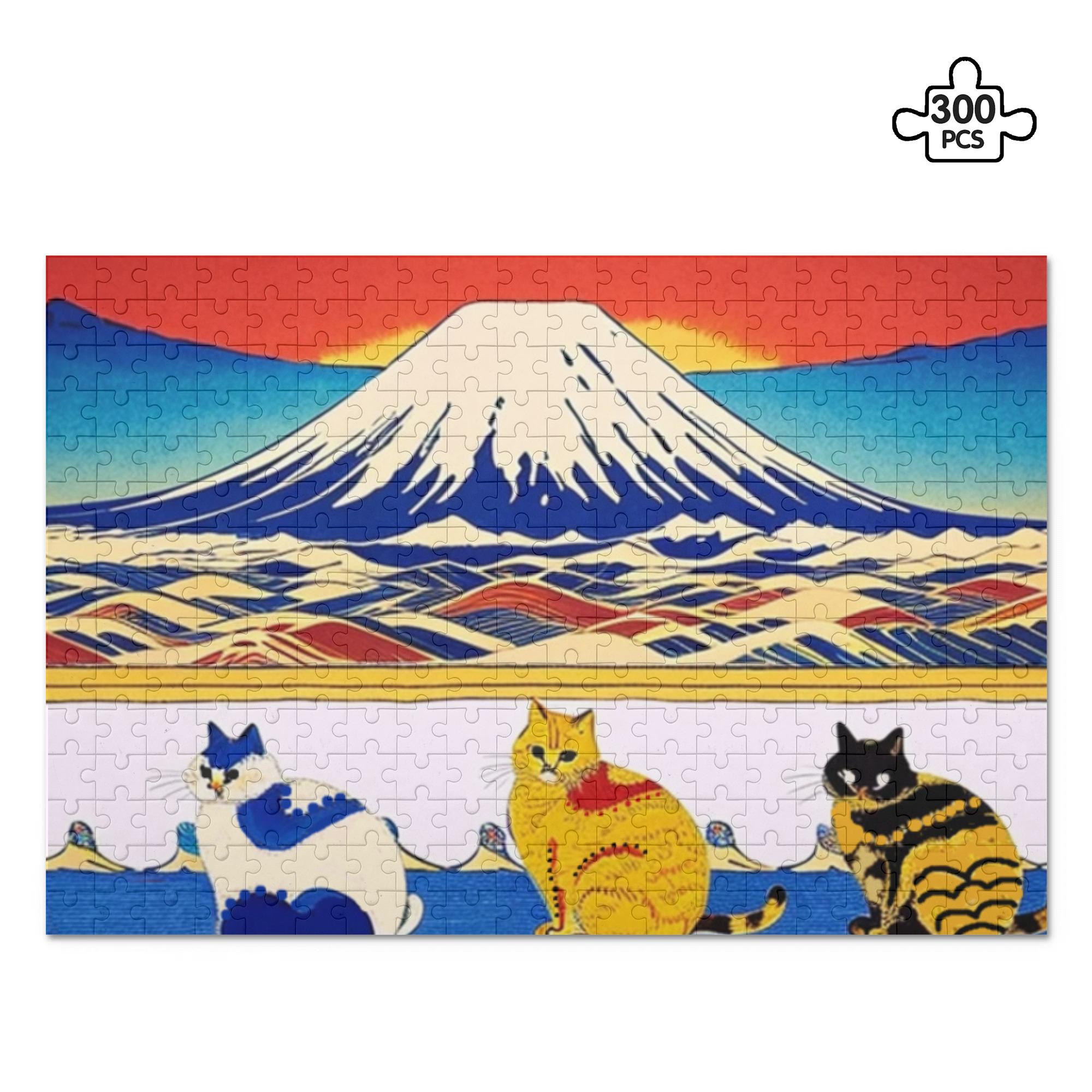 楽天市場】お得なクーポン 送料無料 猫と富士 ジグソーパズル1000