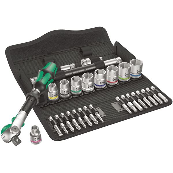 WERA ヴェラ 差込角3/8DR 29点組 ZYKLOP ソケットレンチ セット 004046 工具 ツール DIY 作業工具 道具 レンチ