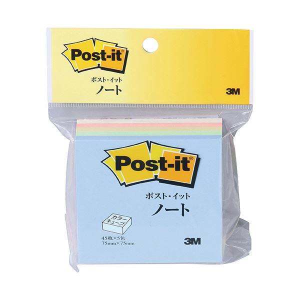 3M ポストイットカラーキューブ 生まれ変わり紙 75×75粍 5色 CP-33 1書き割り（10冊）