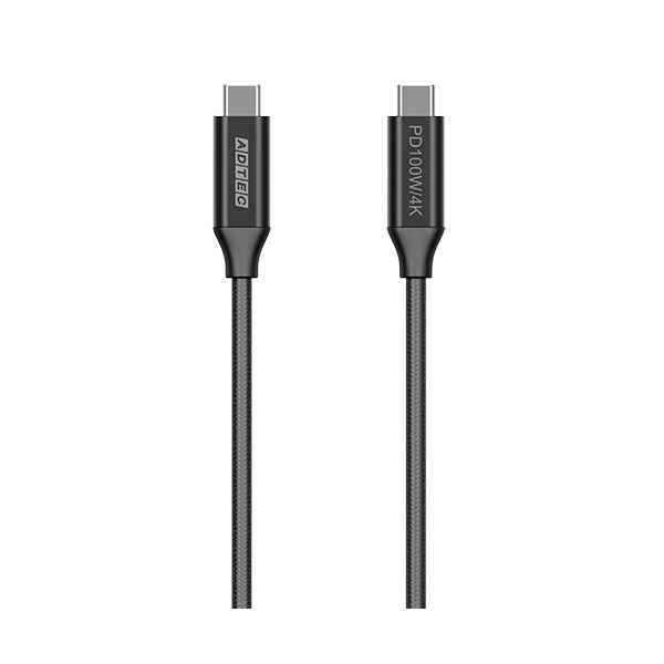 （まとめ） アドテックType-C to C ケーブル （4K・PD100W／10Gbps） 2.0m ブラック APC-V2010CC-4KU3G2-B1本 【×3セット】