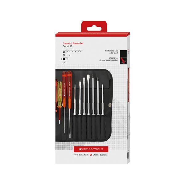 PB SWISS TOOLS ピービースイスツールズ 10本組 差替式１番ウッド書き割り 調査報告ボックス席入 215.CBB／2