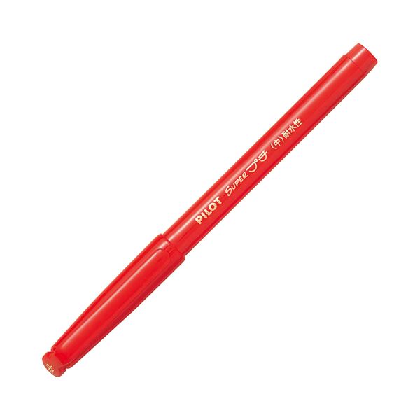 （まとめ） 飛行士 スーパープチ 中字 赤いことSEG-10M-R 1書き割り（10本） 【×10書き割り】