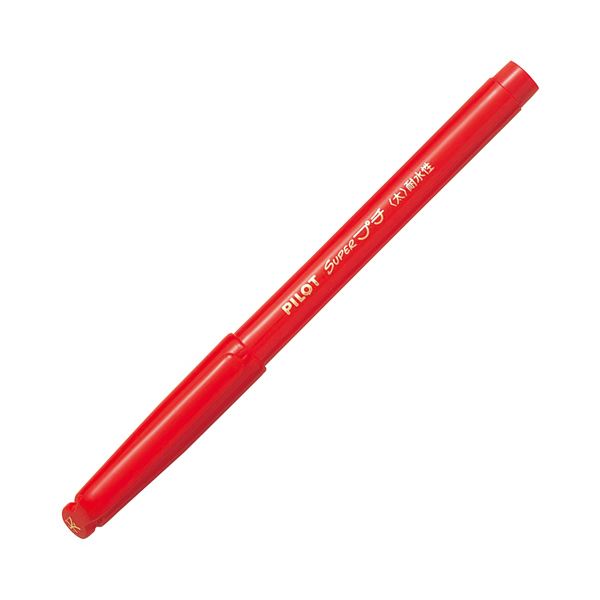 （まとめ） 飛行士 スーパープチ 太字 赤いことSEG-10B-R 1書き割り（10本） 【×10書き割り】