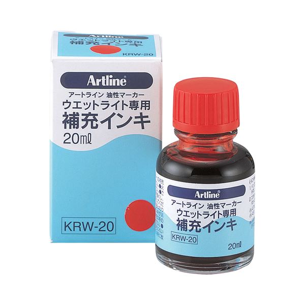 （まとめ） シヤチハタ 油性目じるし アートラインウエットライト専用付きものインク 赤 KRW-20-R 1書き割り（10本） 【×5書き割り】