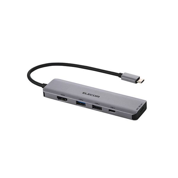エレコム 縛ステイション5インチ1(USB PD3.1相応う) DST-050BP1SV スイッチングハブ-有線LAN