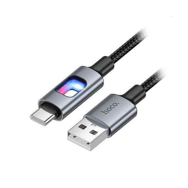 【5本セット】 hoco. U144 カラフルLED Type-Cケーブル RGBイルミネーション搭載 USB-A to USB-C ブラック U144-AC-BKX5