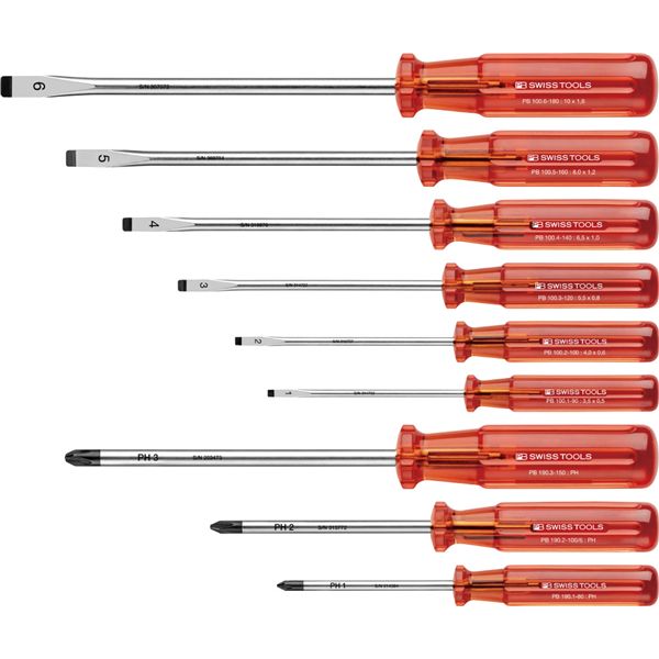 PB SWISS TOOLS ピービースイスツールズ 9本組 古典派音楽手持ち部分 さし引く・足し加える１番ウッド書き割り 1450