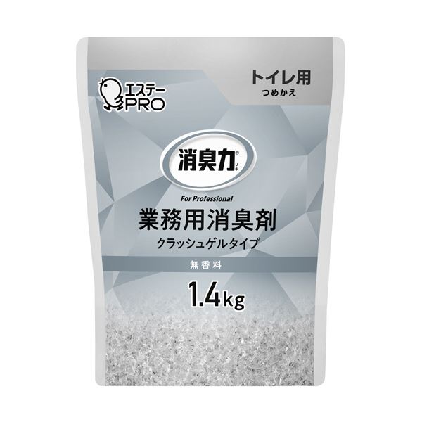 (まとめ) エステー 消臭力業務用消臭剤 クラッシュゲルタイプ トイレ用 無香料 つめかえ用 1.4kg 1個 【×5セット】|BONATHIA