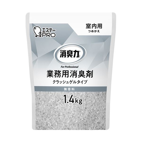 (まとめ) エステー 消臭力業務用消臭剤 クラッシュゲルタイプ 室内用 無香料 つめかえ用 1.4kg 1個 【×5セット】|BONATHIA